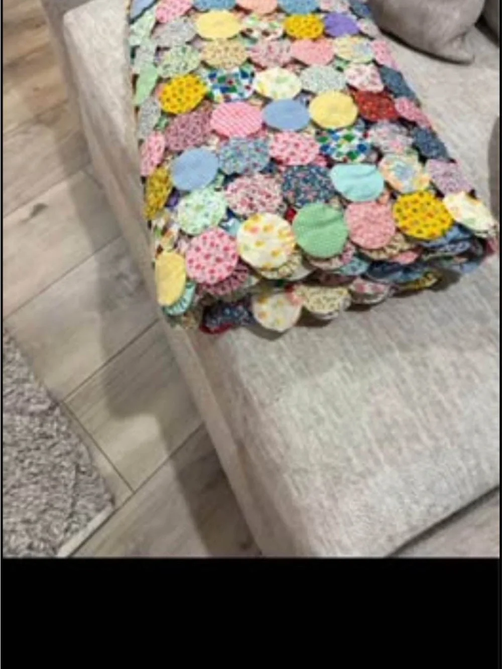 Handmade Multicolor Crochet Yo-Yo Throw Blanket - Home Bedding
